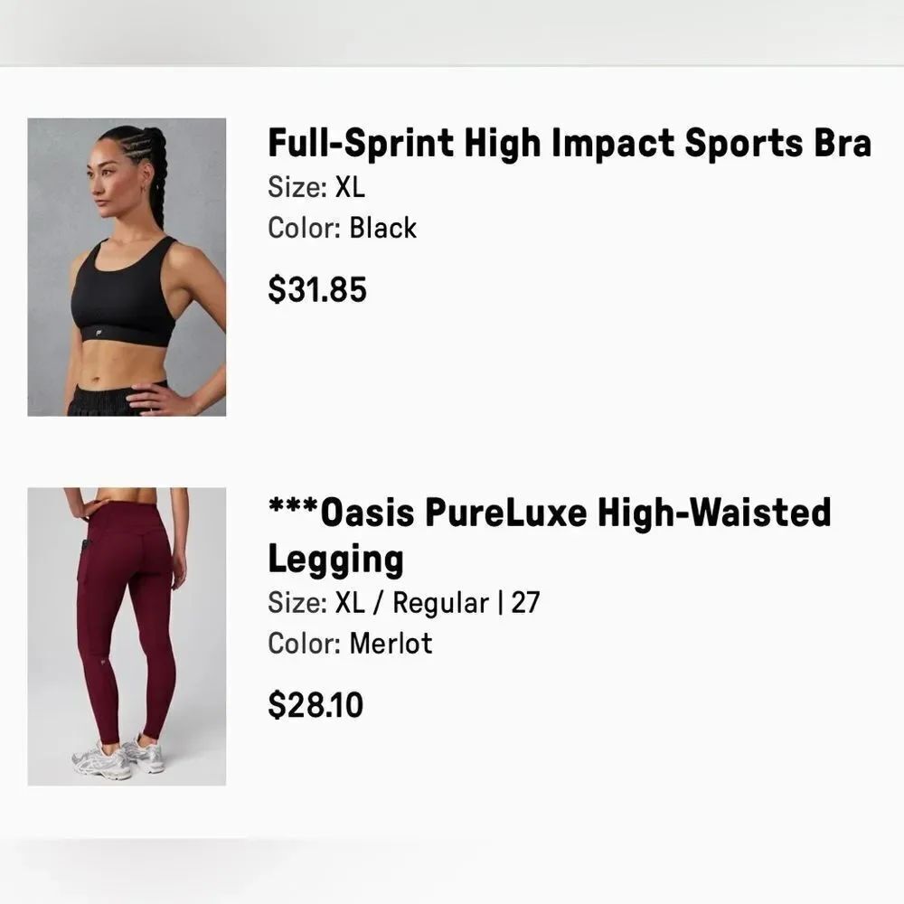 Fabletics Sports Bra and Active Leggings Set